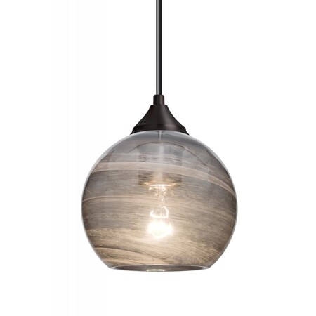 Besa Lighting Besa, Jilly Cord Pendant, Vapor Smoke, Bronze Finish, 1x60W Medium Bas 1JC-JILLYSM-BR